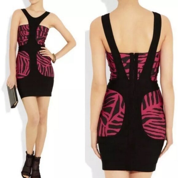 Herve Leger Niva Animal Print Bandage Dress - Picture 1 of 16
